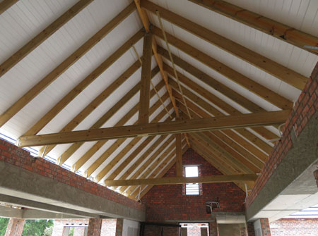 Cape Roof - Isoboard Over Exposed Trusses
